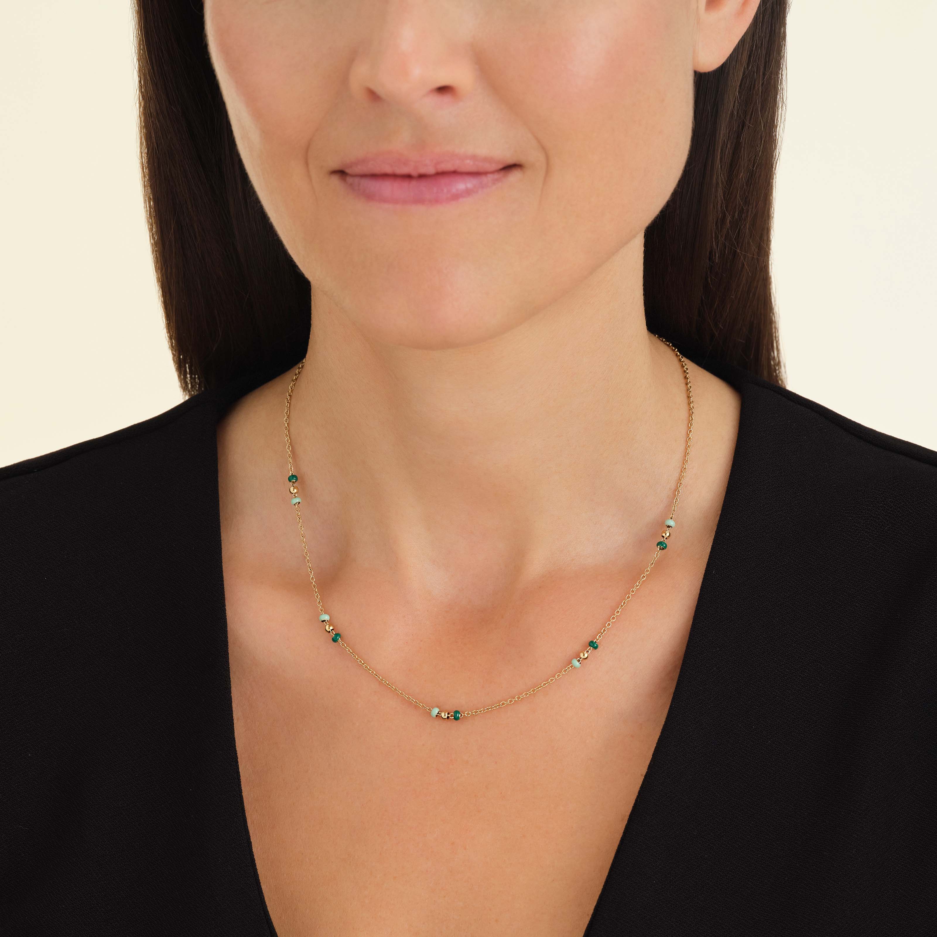 Emerald Dotted Necklace - Image 2