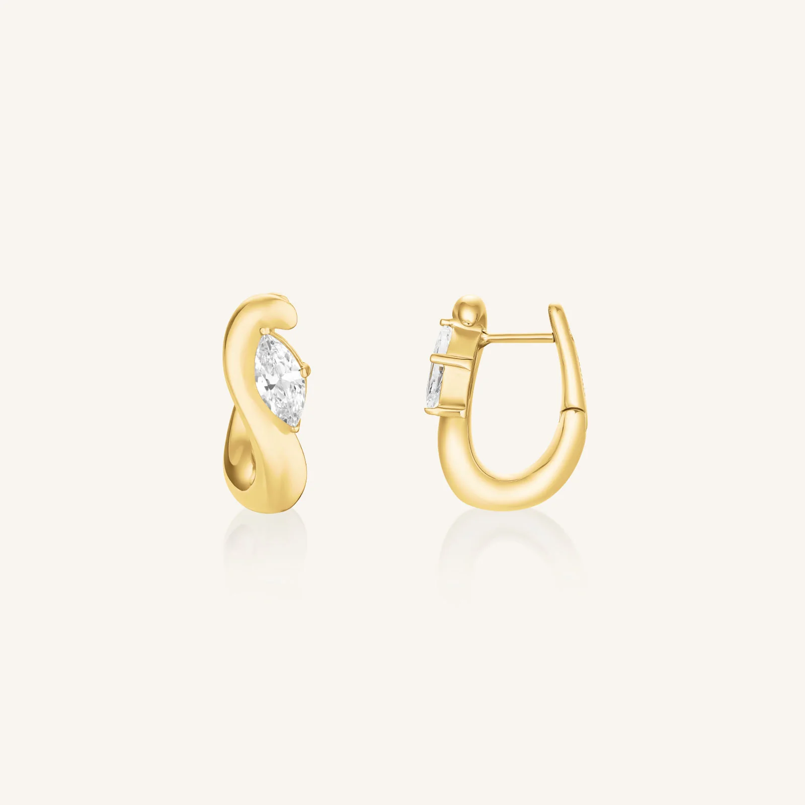 Marquise Wave Hoops - Image 3