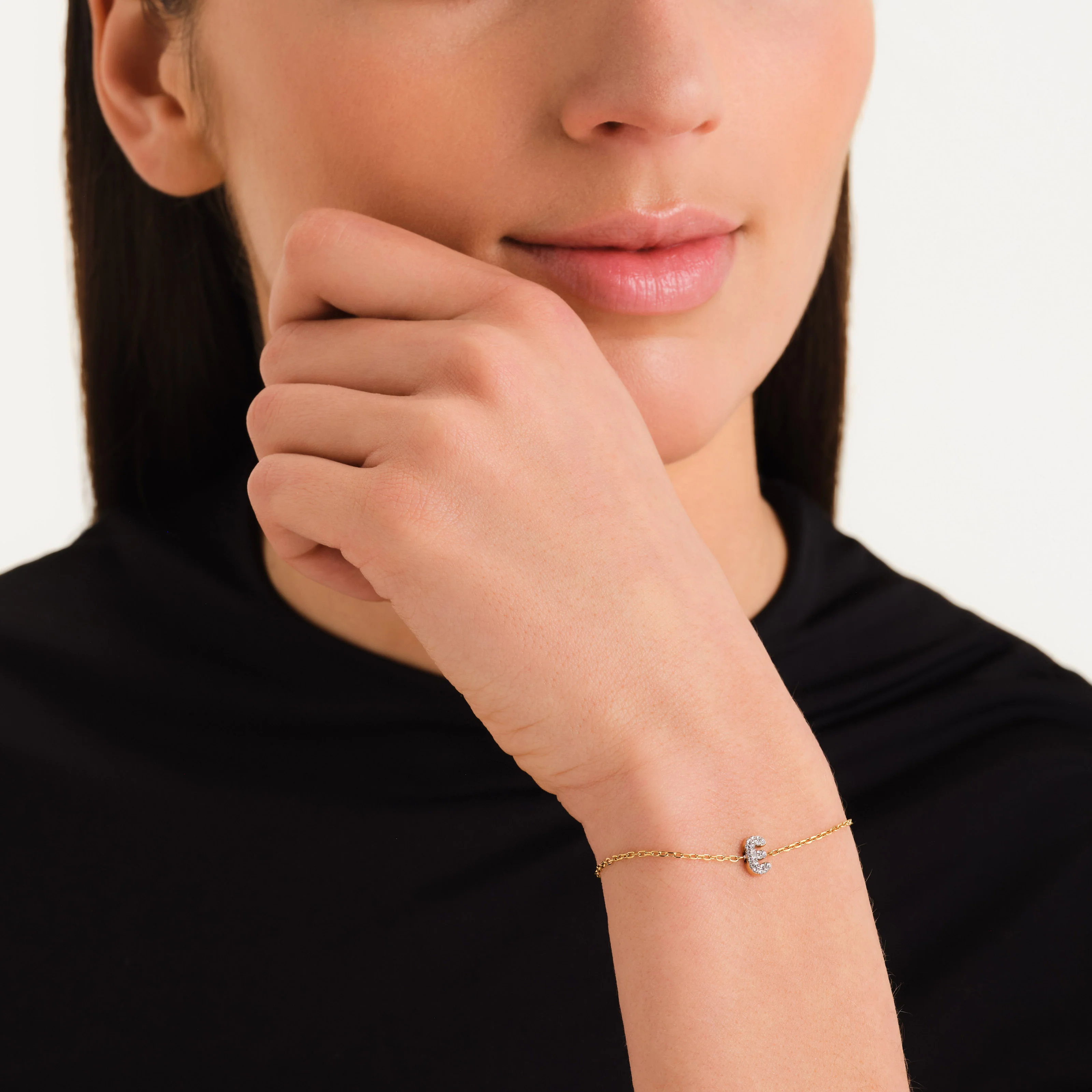 Crystal Letter E Bracelet - Image 2