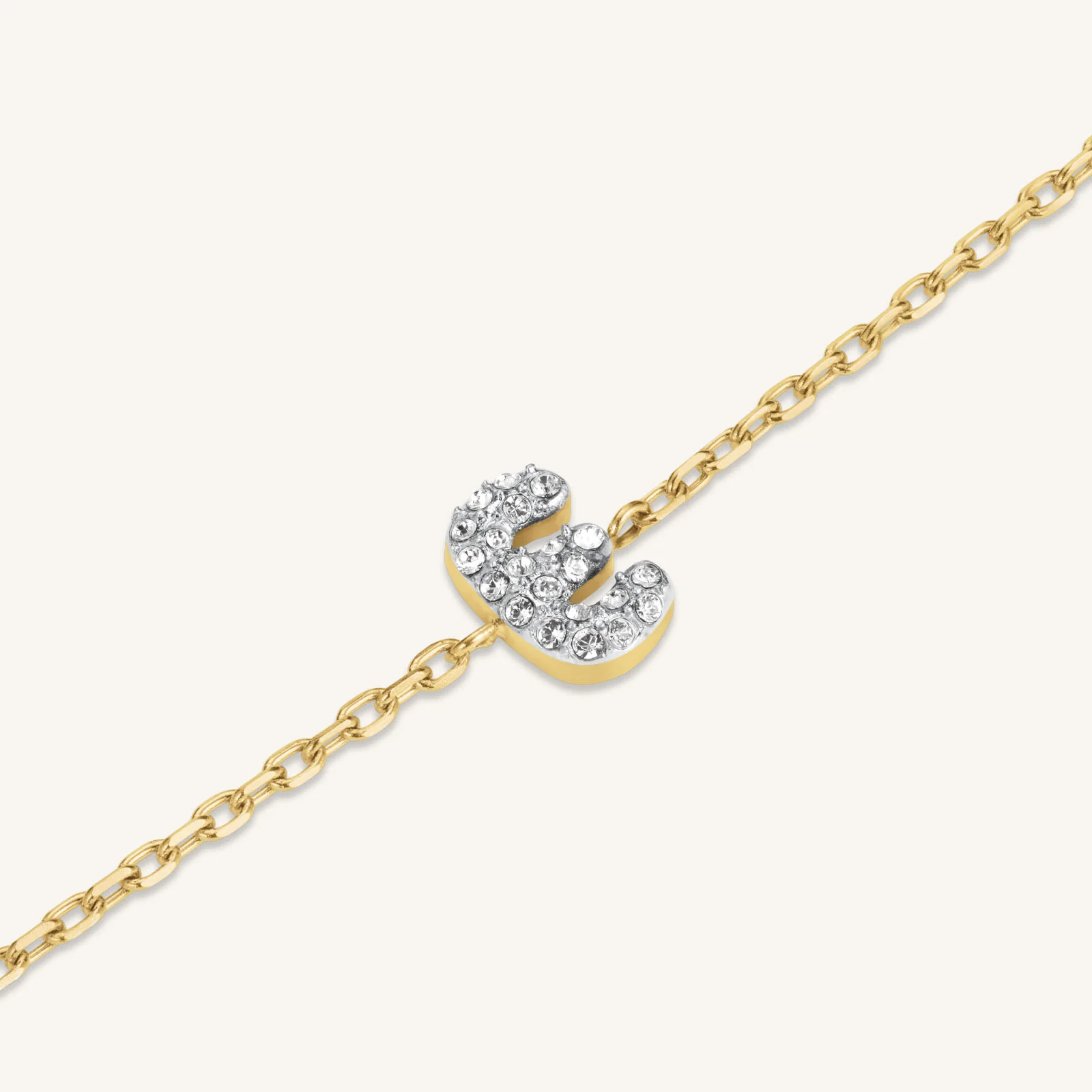 Crystal Letter E Bracelet - Image 3