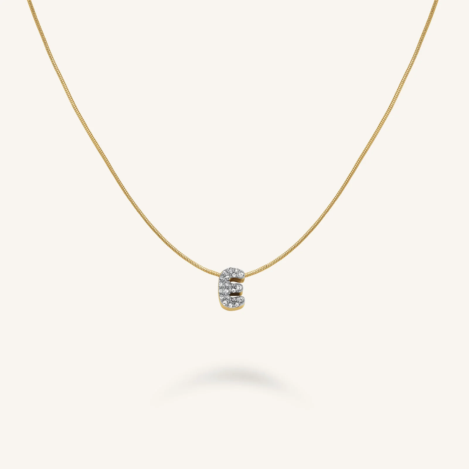 Crystal Letter E Necklace