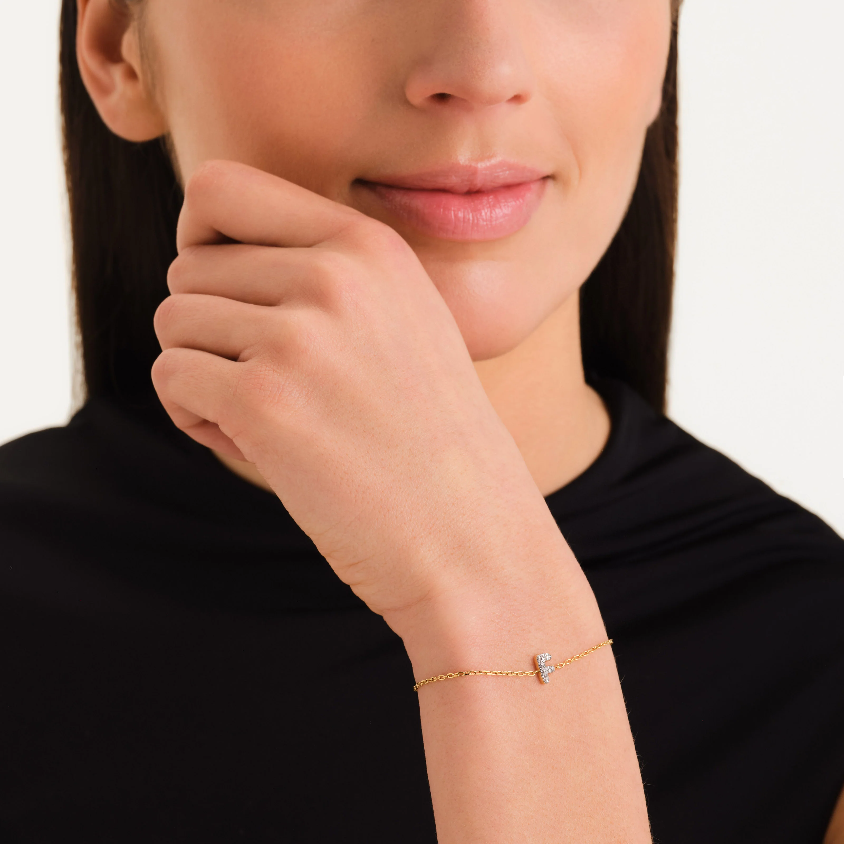 Crystal Letter F Bracelet - Image 2