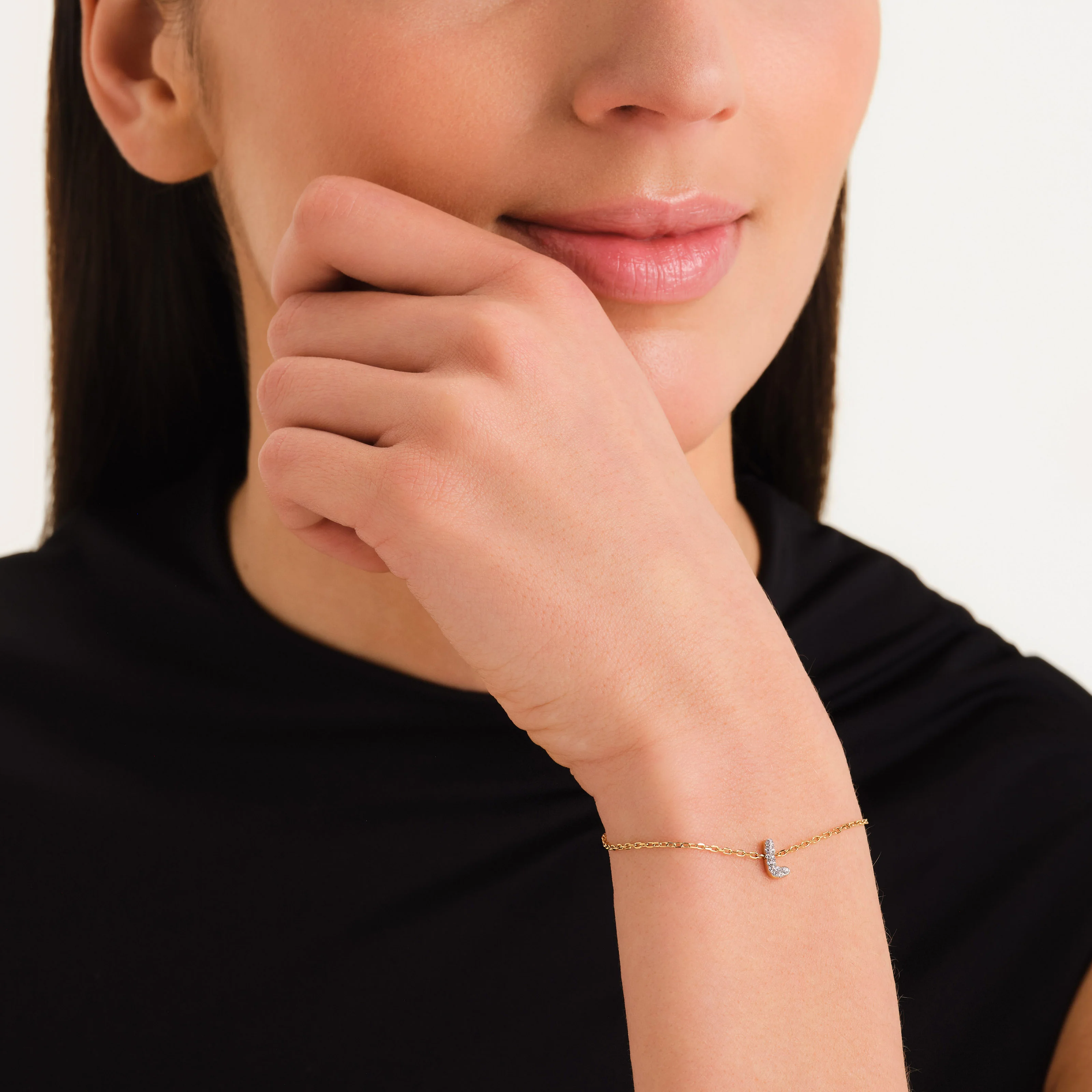 Crystal Letter L Bracelet - Image 2