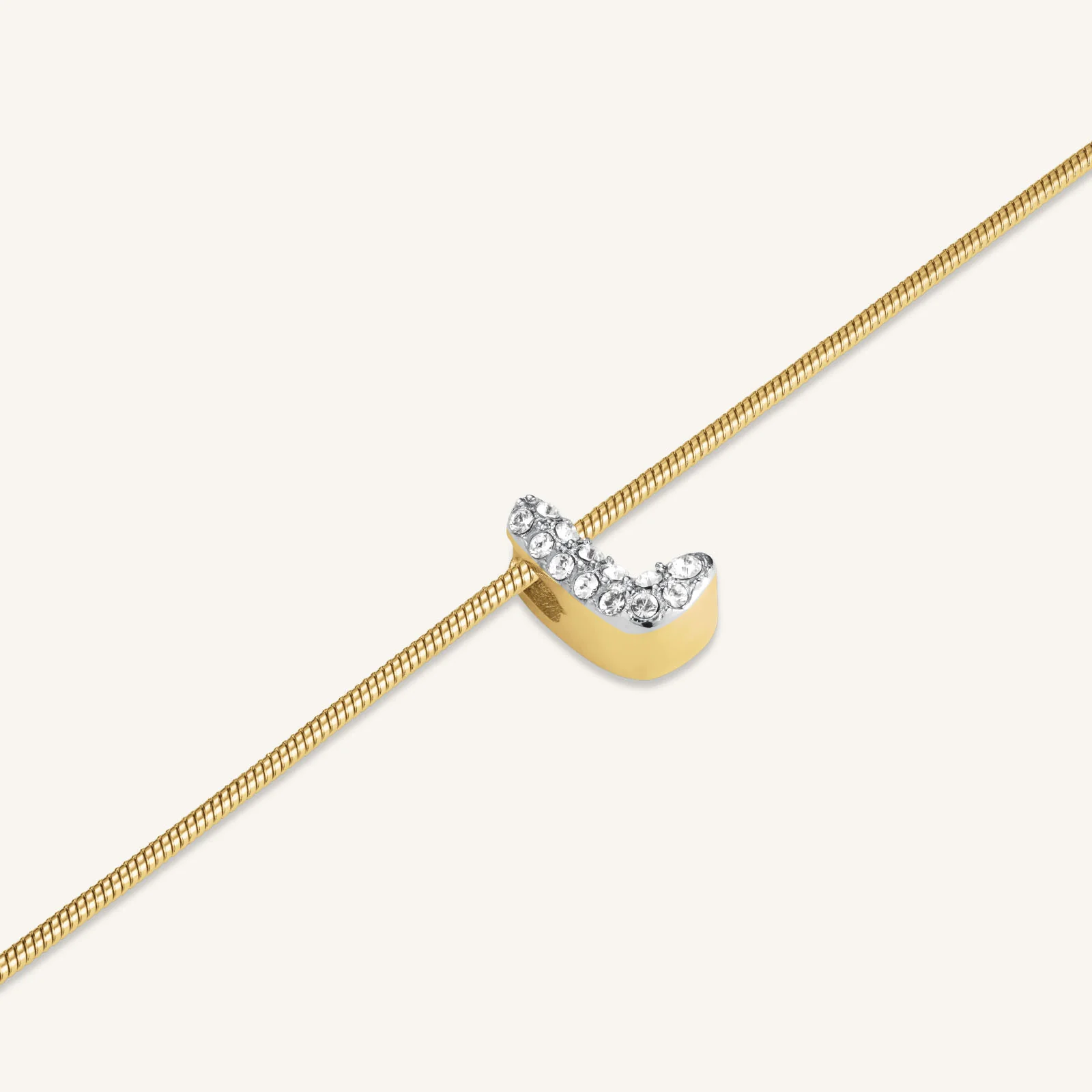 Crystal Letter L Necklace - Image 3