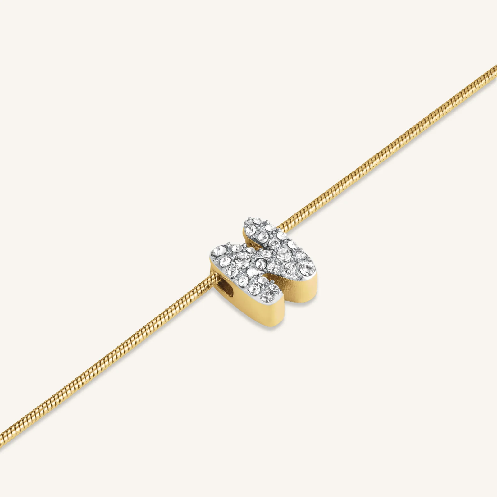 Crystal Letter N Necklace - Image 3