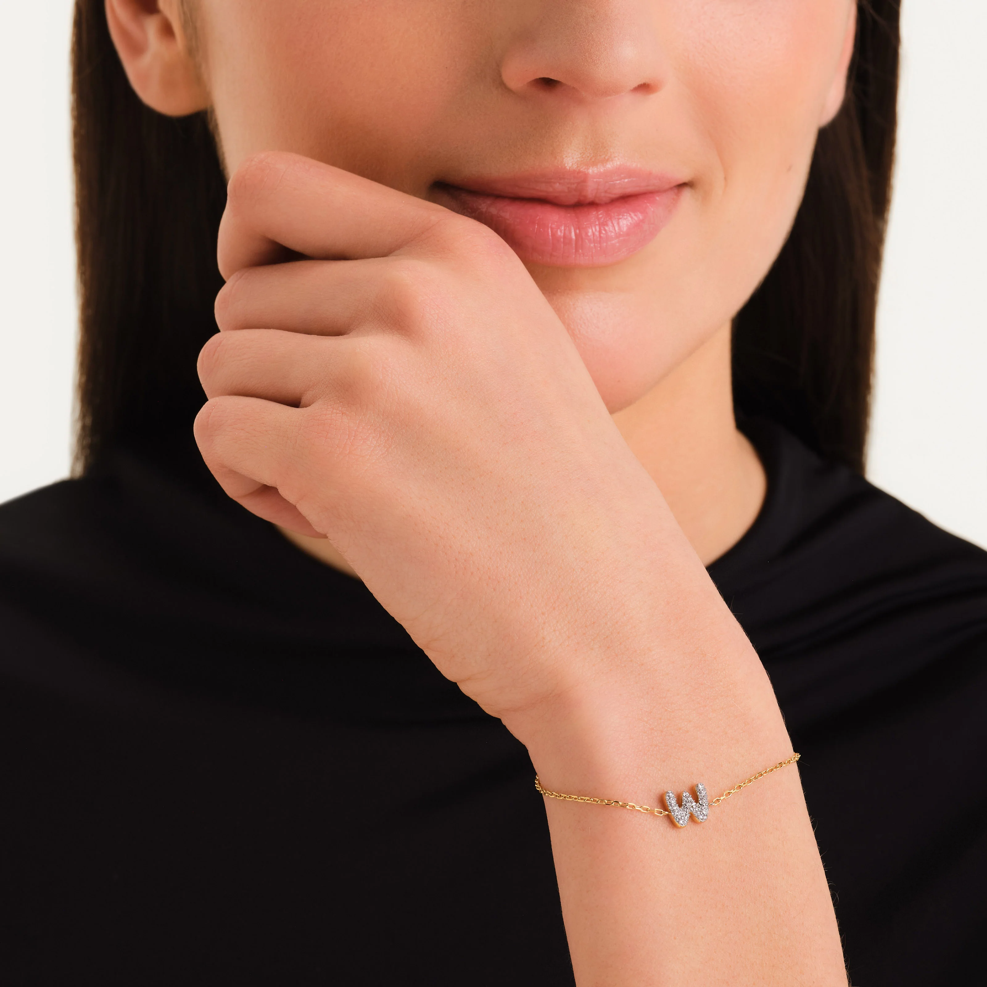 Crystal Letter W Bracelet - Image 2