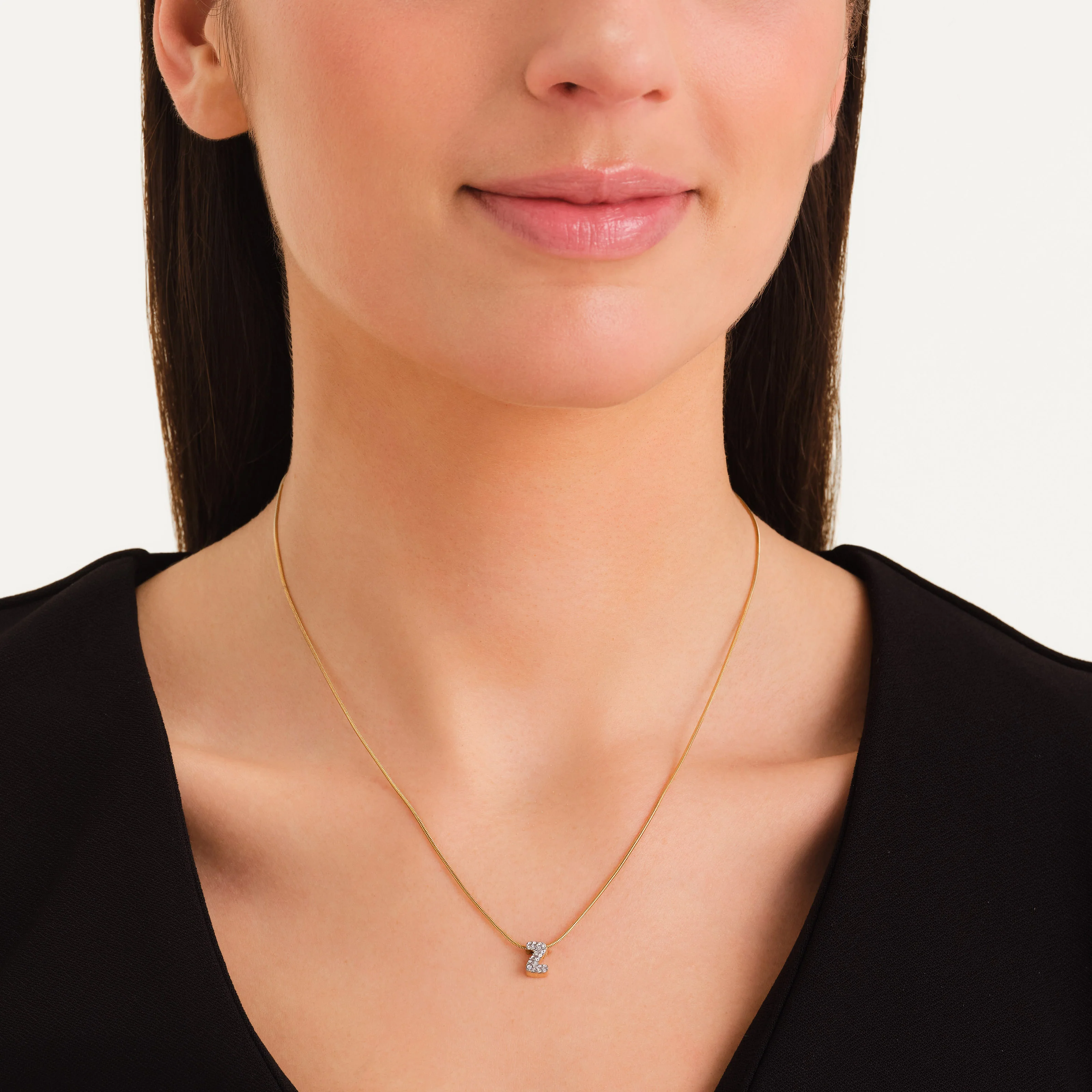 Crystal Letter Z Necklace - Image 2