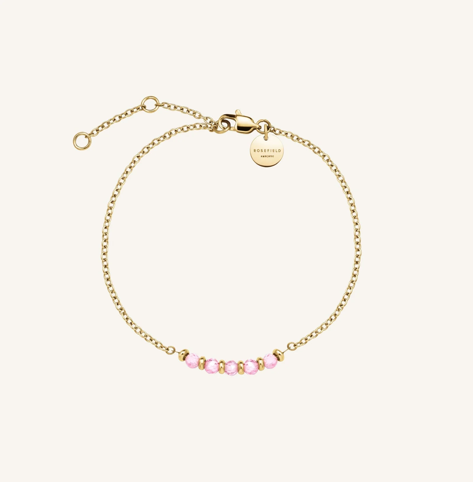 5 Stone Bracelet Pink