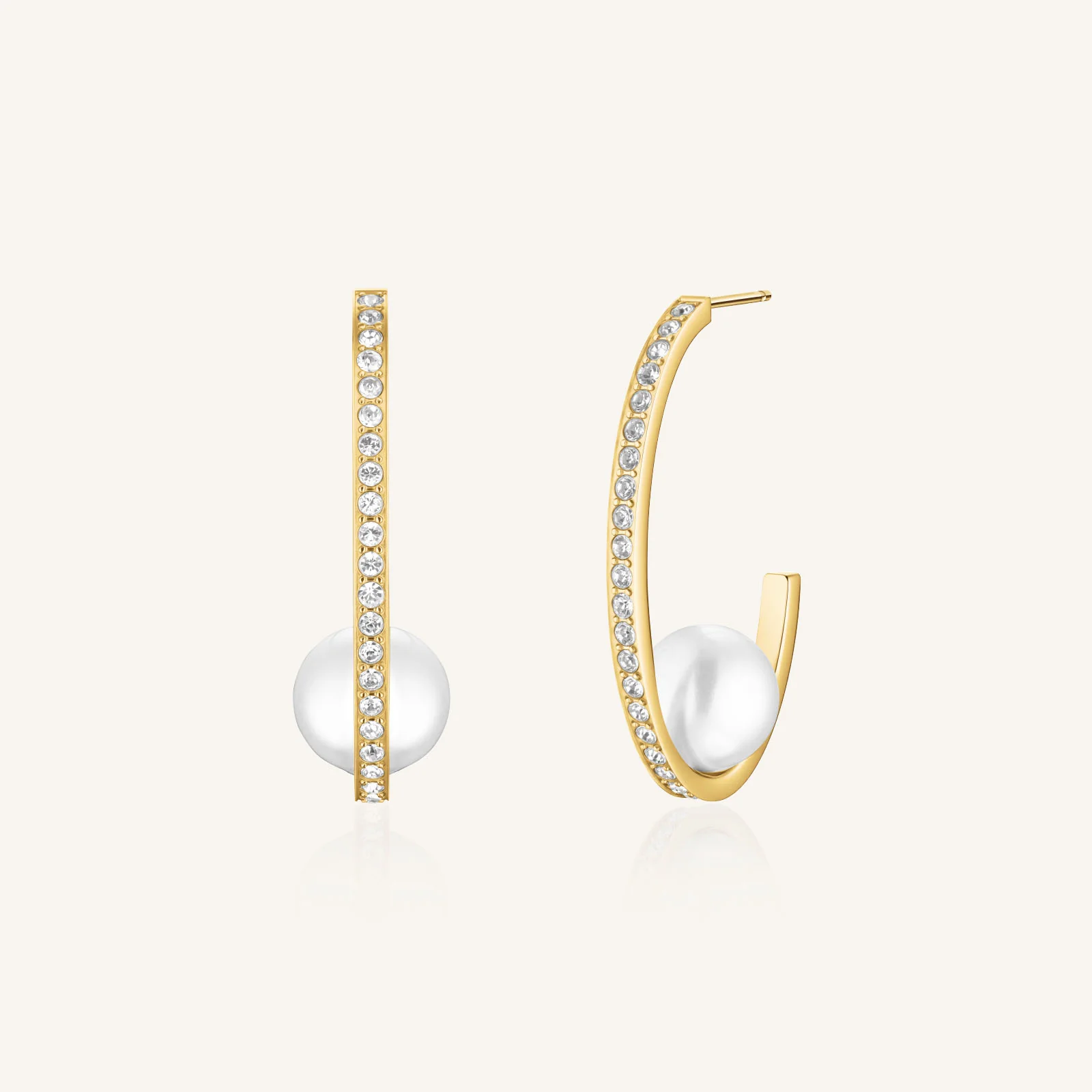 Statement Pearl Hoops